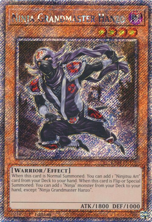 Ninja Grandmaster Hanzo [RA04-EN173] Platinum Secret Rare | Deep Dive Games St. Marys