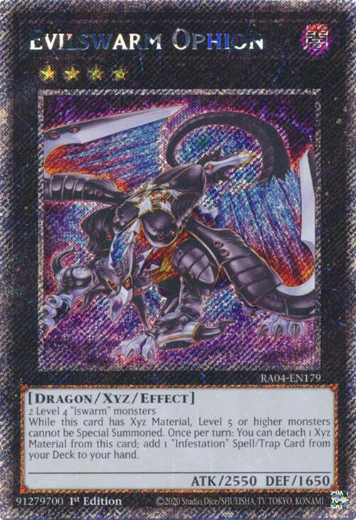 Evilswarm Ophion [RA04-EN179] Platinum Secret Rare | Deep Dive Games St. Marys