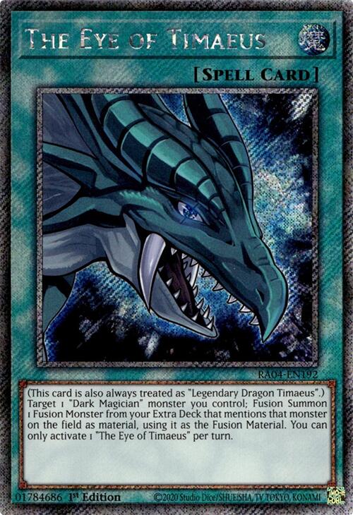 The Eye of Timaeus [RA04-EN192] Platinum Secret Rare | Deep Dive Games St. Marys