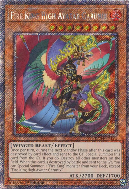 Fire King High Avatar Garunix [RA04-EN194] Platinum Secret Rare | Deep Dive Games St. Marys