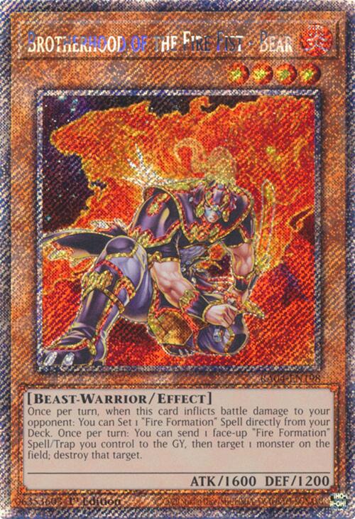 Brotherhood of the Fire Fist - Bear [RA04-EN198] Platinum Secret Rare | Deep Dive Games St. Marys