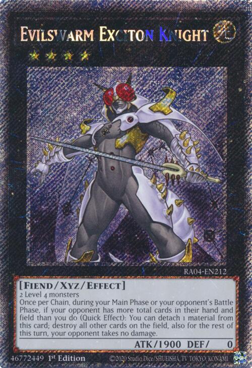 Evilswarm Exciton Knight [RA04-EN212] Platinum Secret Rare | Deep Dive Games St. Marys