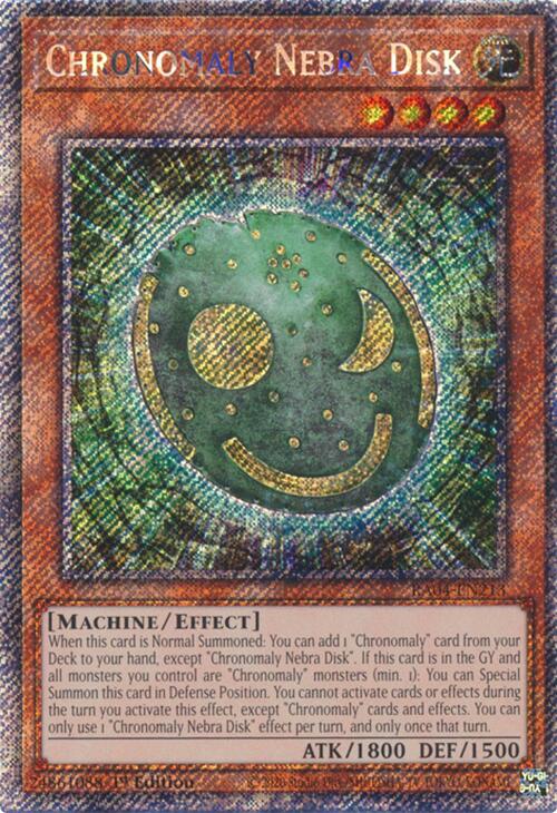 Chronomaly Nebra Disk [RA04-EN213] Platinum Secret Rare | Deep Dive Games St. Marys