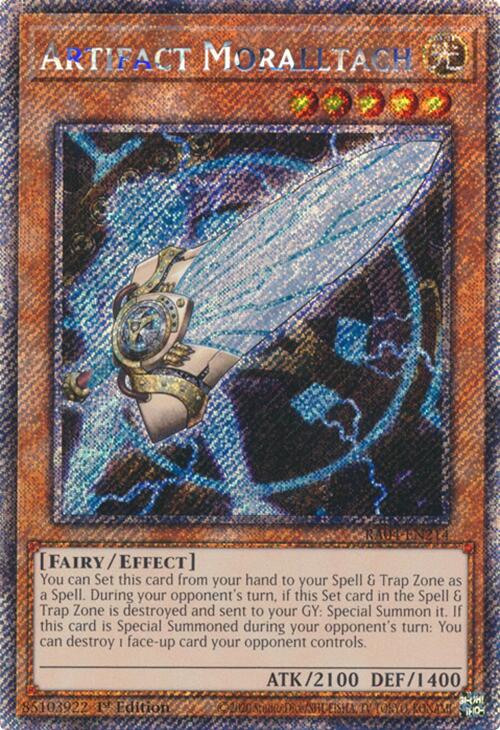 Artifact Moralltach [RA04-EN214] Platinum Secret Rare | Deep Dive Games St. Marys