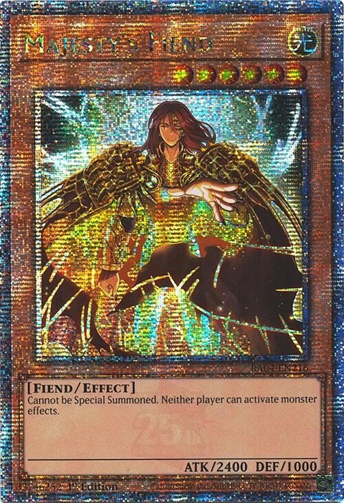 Majesty's Fiend [RA04-EN216] Quarter Century Secret Rare | Deep Dive Games St. Marys
