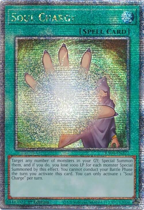 Soul Charge [RA04-EN222] Quarter Century Secret Rare | Deep Dive Games St. Marys