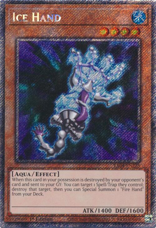 Ice Hand [RA04-EN225] Platinum Secret Rare | Deep Dive Games St. Marys