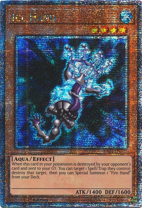 Ice Hand [RA04-EN225] Quarter Century Secret Rare | Deep Dive Games St. Marys