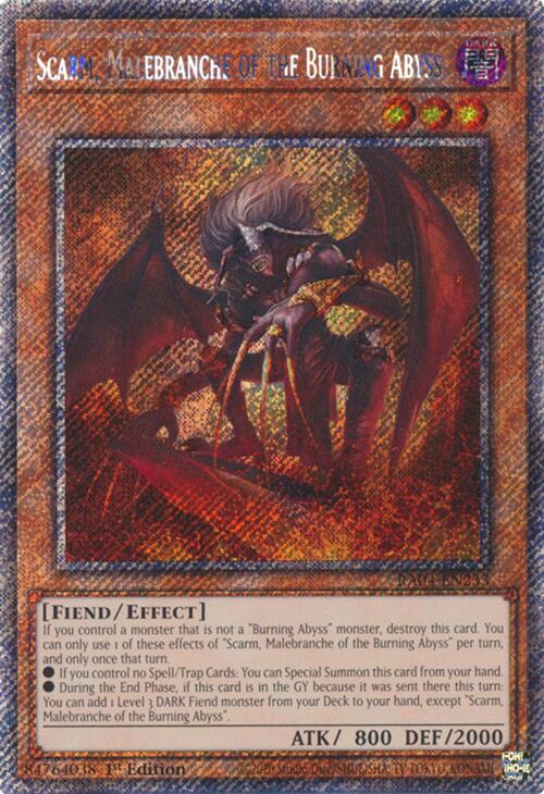 Scarm, Malebranche of the Burning Abyss [RA04-EN233] Platinum Secret Rare | Deep Dive Games St. Marys