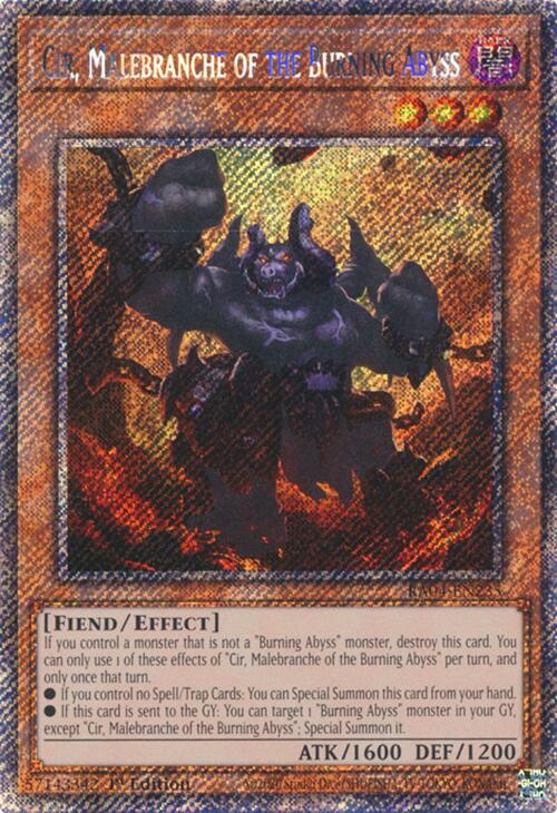 Cir, Malebranche of the Burning Abyss [RA04-EN235] Platinum Secret Rare | Deep Dive Games St. Marys