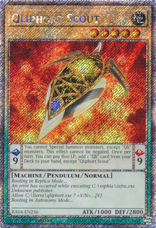 Qliphort Scout [RA04-EN236] Platinum Secret Rare | Deep Dive Games St. Marys