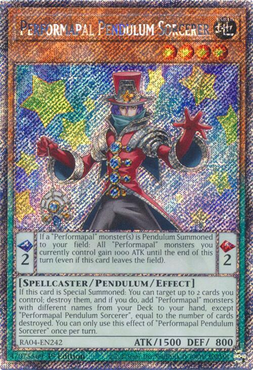 Performapal Pendulum Sorcerer [RA04-EN242] Platinum Secret Rare | Deep Dive Games St. Marys