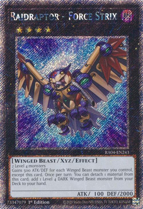 Raidraptor - Force Strix [RA04-EN243] Platinum Secret Rare | Deep Dive Games St. Marys