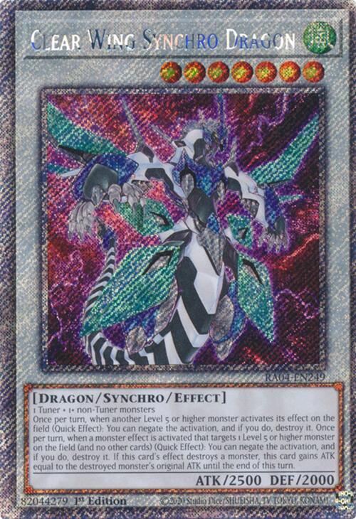 Clear Wing Synchro Dragon [RA04-EN249] Platinum Secret Rare | Deep Dive Games St. Marys