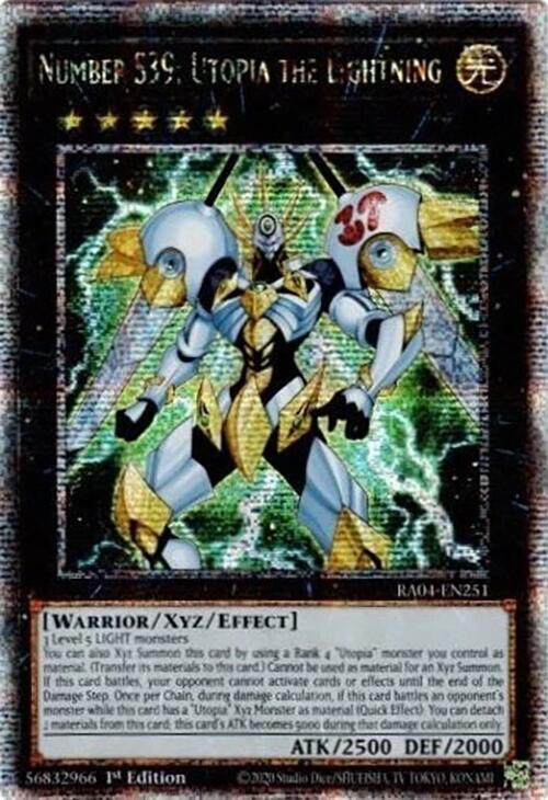 Number S39: Utopia the Lightning [RA04-EN251] Quarter Century Secret Rare | Deep Dive Games St. Marys