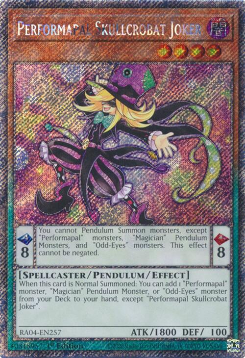 Performapal Skullcrobat Joker [RA04-EN257] Platinum Secret Rare | Deep Dive Games St. Marys