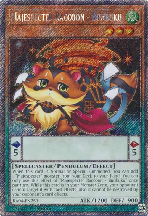 Majespecter Raccoon - Bunbuku [RA04-EN259] Platinum Secret Rare | Deep Dive Games St. Marys