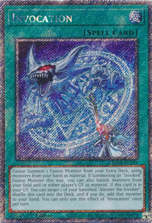 Invocation [RA04-EN281] Platinum Secret Rare | Deep Dive Games St. Marys