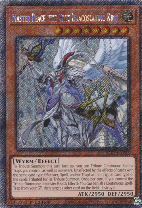 Master Peace, the True Dracoslaying King [RA04-EN283] Platinum Secret Rare | Deep Dive Games St. Marys