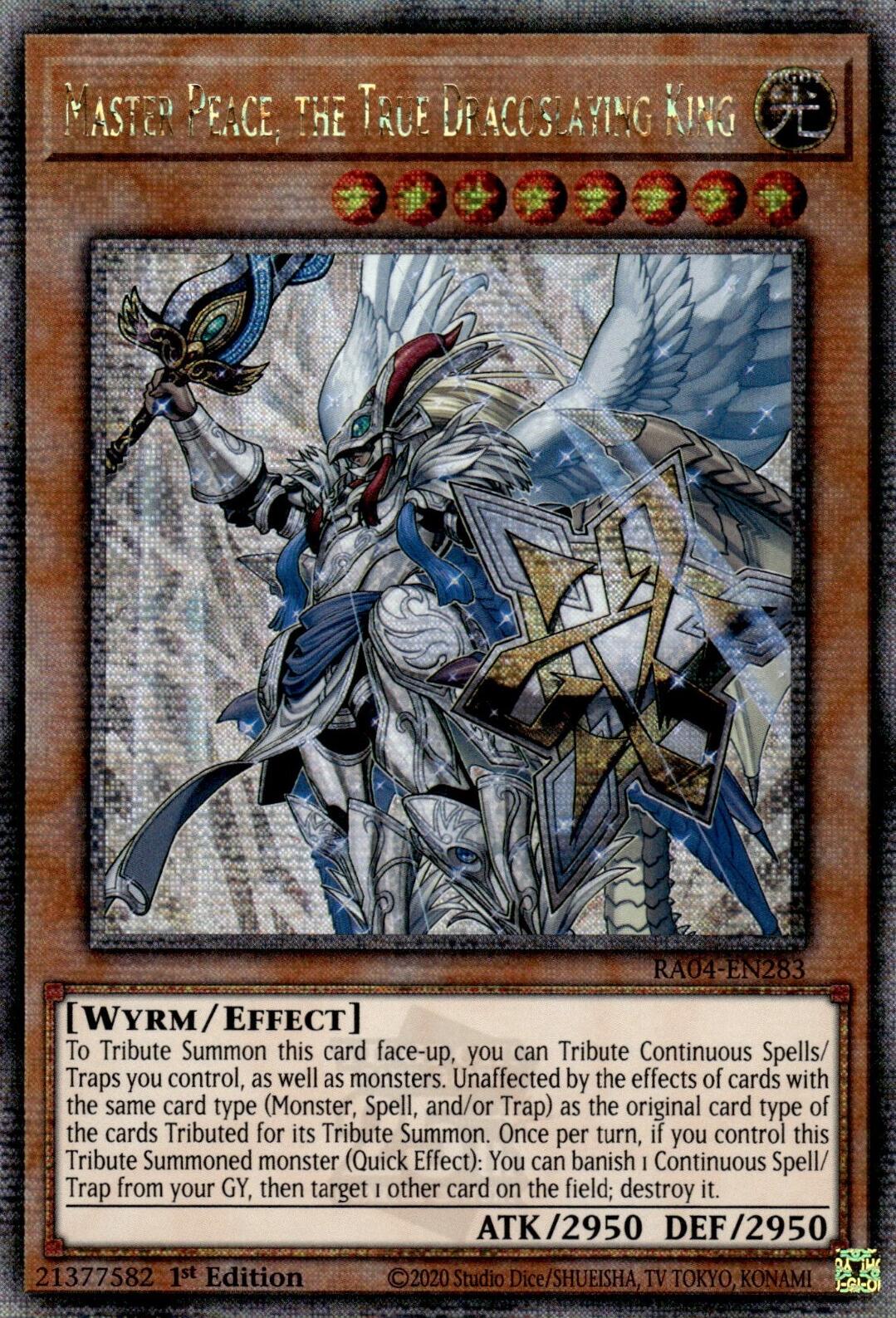 Master Peace, the True Dracoslaying King [RA04-EN283] Quarter Century Secret Rare | Deep Dive Games St. Marys