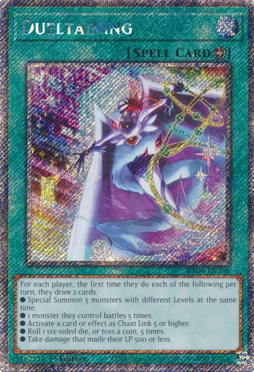 Dueltaining [RA04-EN286] Platinum Secret Rare | Deep Dive Games St. Marys
