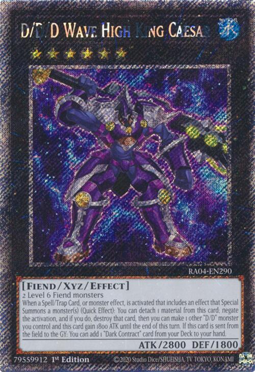 D/D/D Wave High King Caesar [RA04-EN290] Platinum Secret Rare | Deep Dive Games St. Marys