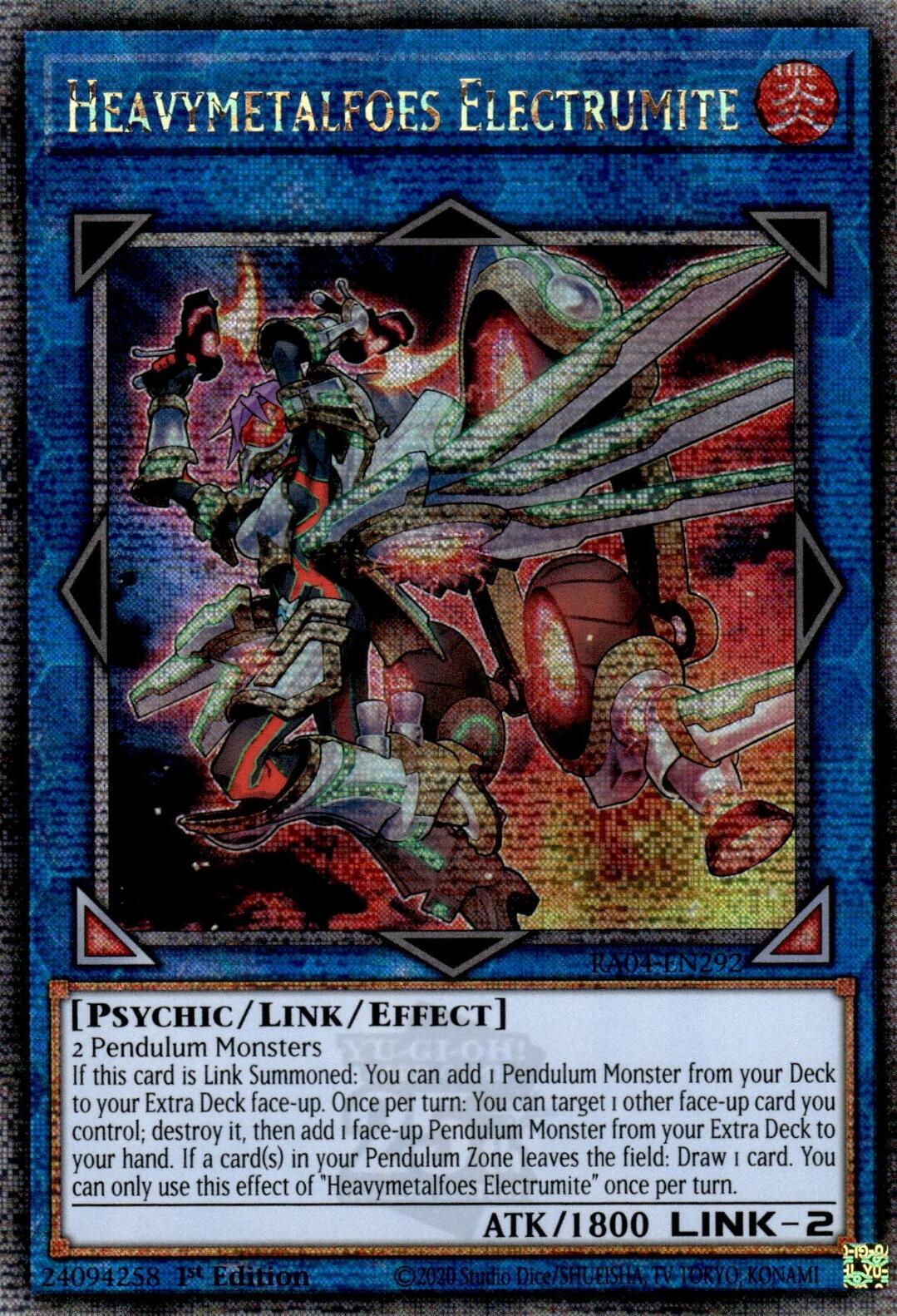 Heavymetalfoes Electrumite [RA04-EN292] Quarter Century Secret Rare | Deep Dive Games St. Marys