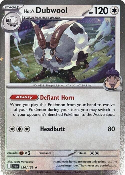 Hop's Dubwool (136/159) (Cosmos Holo) [Scarlet & Violet: Journey Together] | Deep Dive Games St. Marys