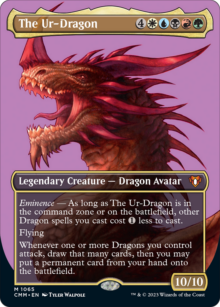 The Ur-Dragon (Borderless Textured Foil Frame Break) [Commander Masters] | Deep Dive Games St. Marys