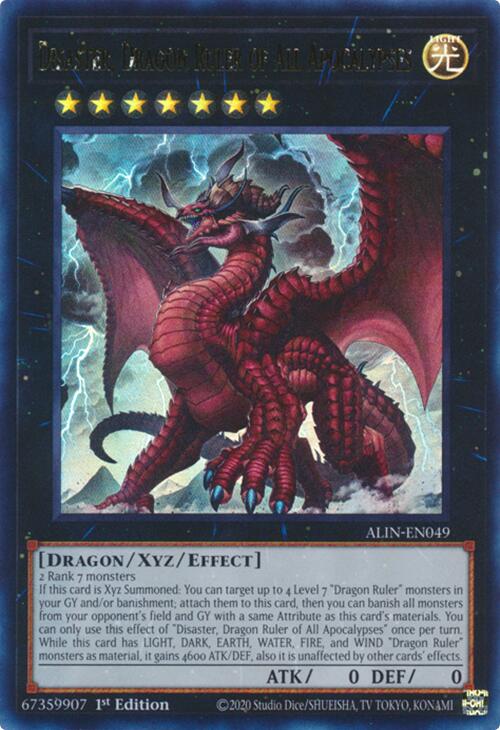 Disaster, Dragon Ruler of All Apocalypses [ALIN-EN049] Ultra Rare | Deep Dive Games St. Marys