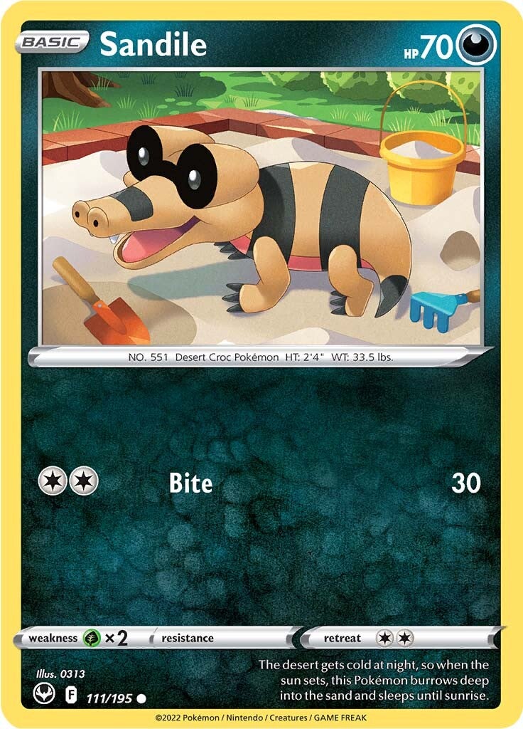 Sandile (111/195) [Sword & Shield: Silver Tempest] | Deep Dive Games St. Marys