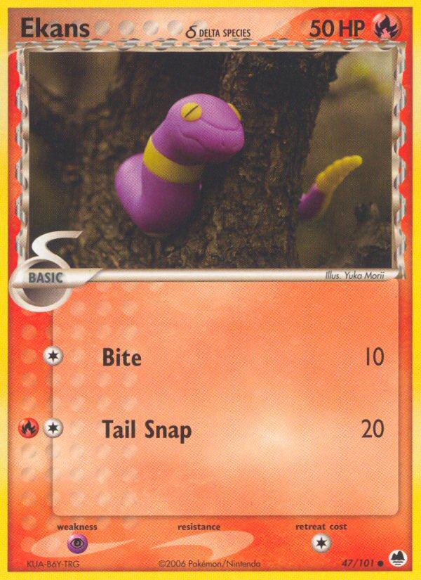 Ekans (47/101) (Delta Species) [EX: Dragon Frontiers] | Deep Dive Games St. Marys