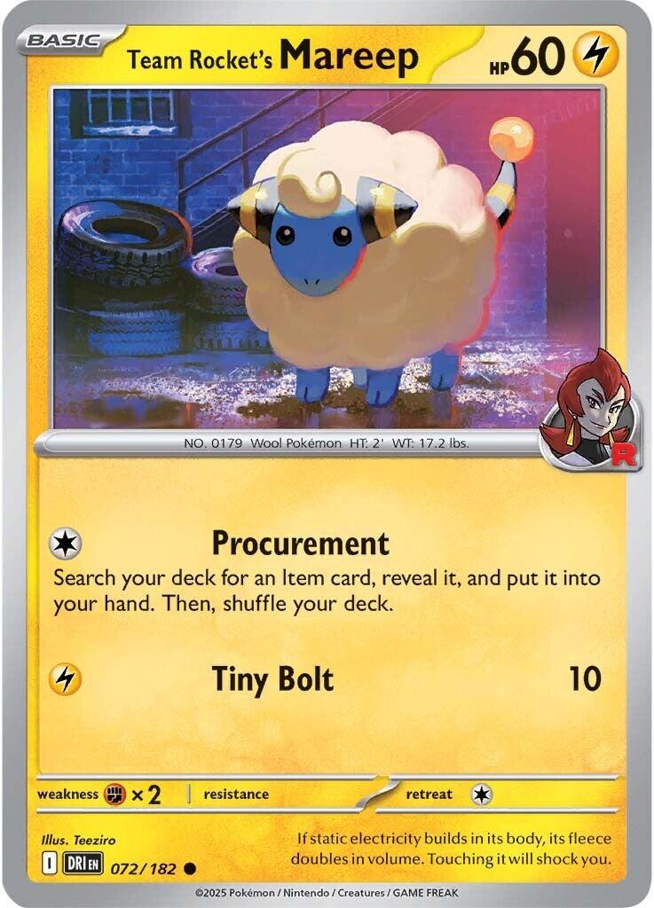 Team Rocket's Mareep (072/182) [Scarlet & Violet: Destined Rivals] | Deep Dive Games St. Marys