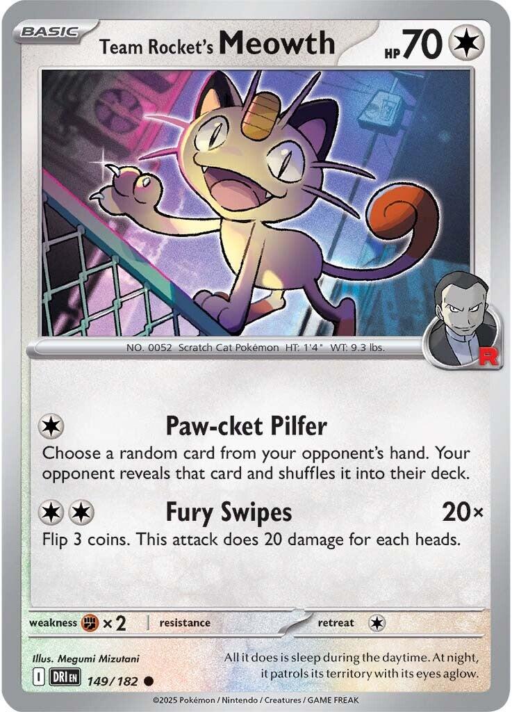Team Rocket's Meowth (149/182) [Scarlet & Violet: Destined Rivals] | Deep Dive Games St. Marys