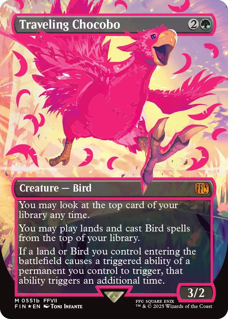 Traveling Chocobo (Borderless) (Neon Ink Pink) [FINAL FANTASY] | Deep Dive Games St. Marys