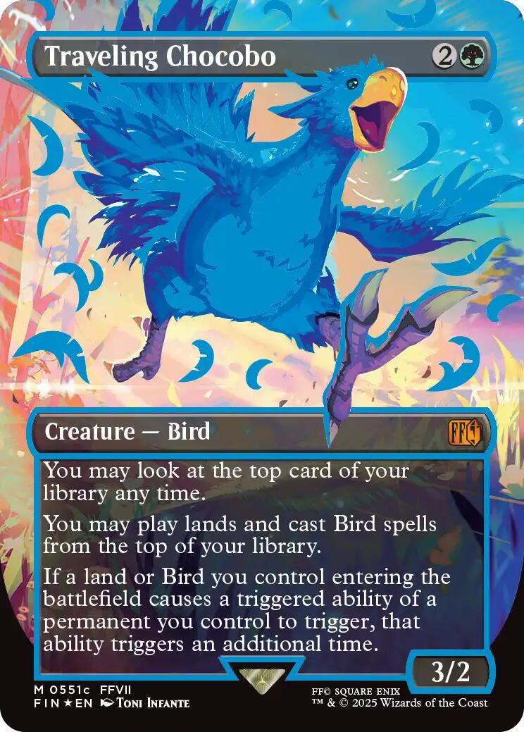 Traveling Chocobo (Borderless) (Neon Ink Blue) [FINAL FANTASY] | Deep Dive Games St. Marys