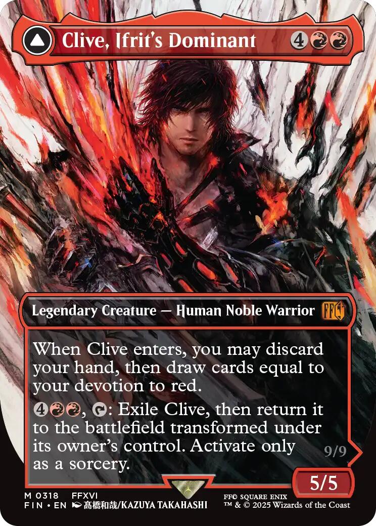 Clive, Ifrit's Dominant // Ifrit, Warden of Inferno (Borderless) (0318) [FINAL FANTASY] | Deep Dive Games St. Marys