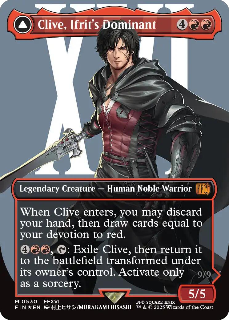 Clive, Ifrit's Dominant // Ifrit, Warden of Inferno (Borderless) (Surge Foil) [FINAL FANTASY] | Deep Dive Games St. Marys