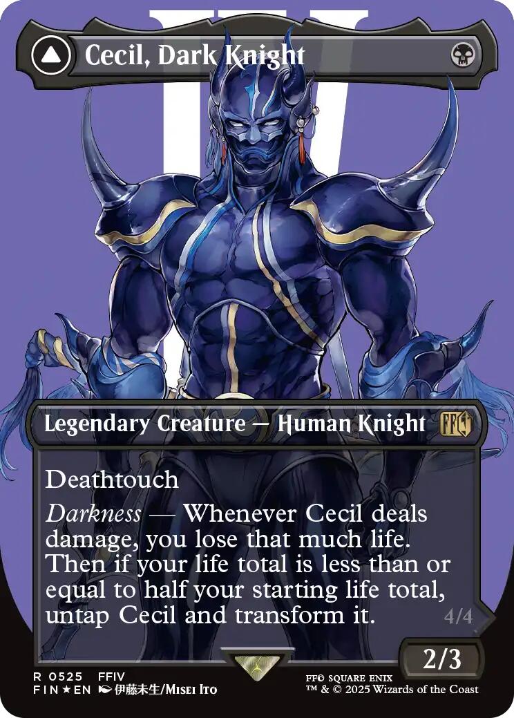 Cecil, Dark Knight // Cecil, Redeemed Paladin (Borderless) (Surge Foil) [FINAL FANTASY] | Deep Dive Games St. Marys