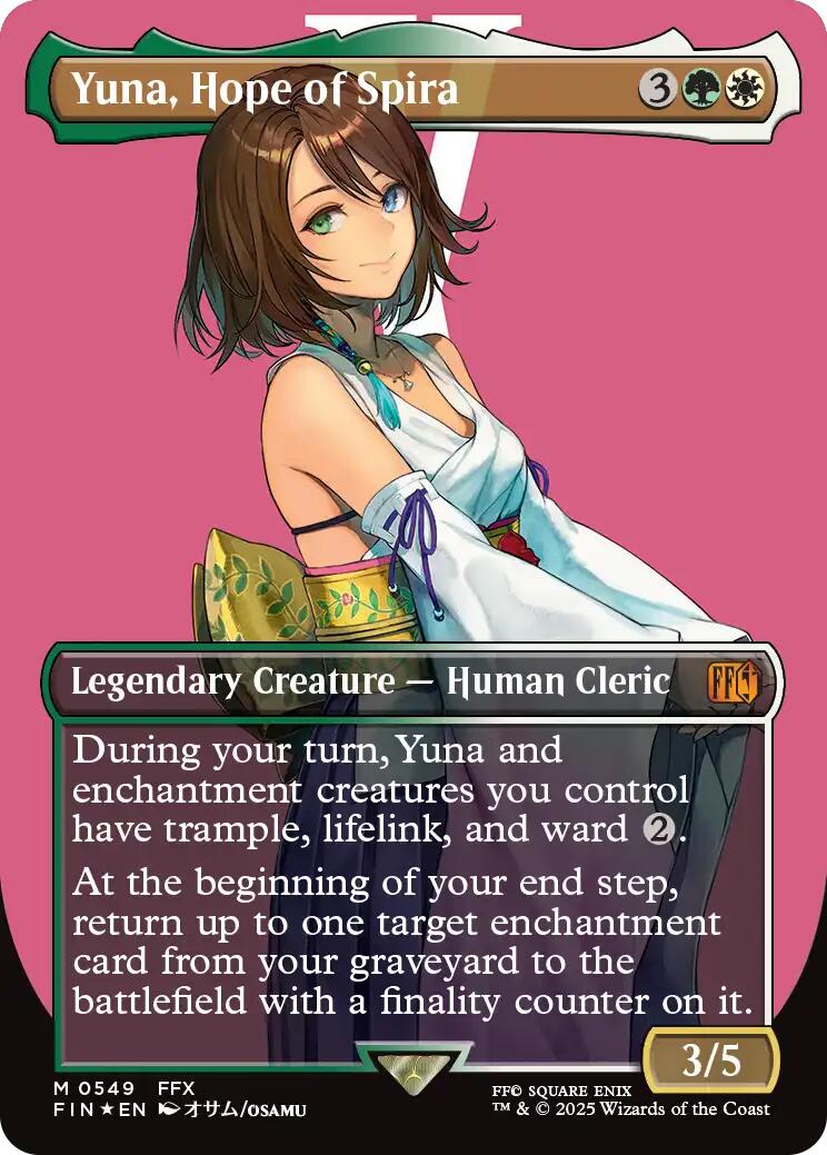 Yuna, Hope of Spira (Borderless) (Surge Foil) [FINAL FANTASY] | Deep Dive Games St. Marys