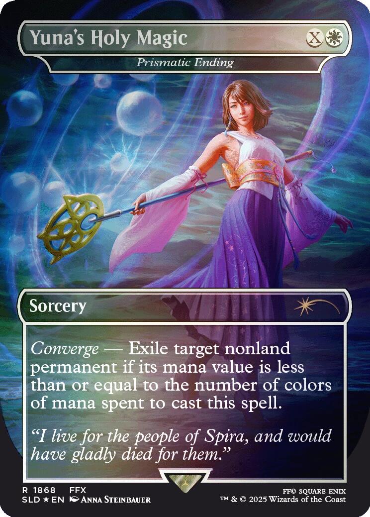 Yuna's Holy Magic - Prismatic Ending (Rainbow Foil) [Secret Lair Drop Series] | Deep Dive Games St. Marys