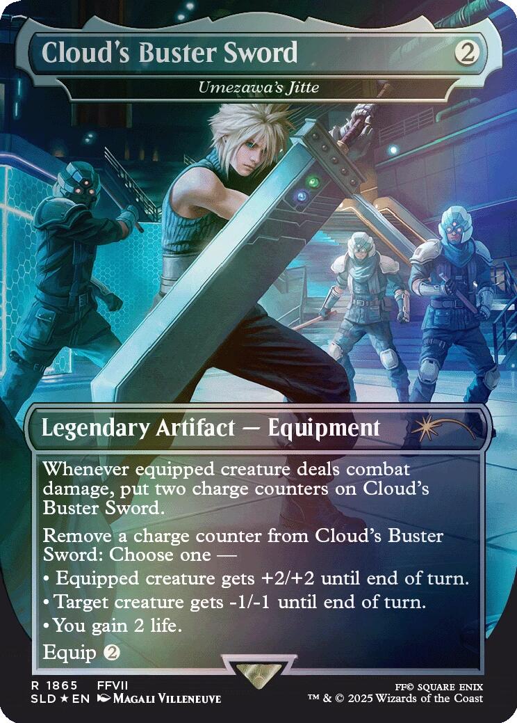 Cloud's Buster Sword - Umezawa's Jitte (Rainbow Foil) [Secret Lair Drop Series] | Deep Dive Games St. Marys