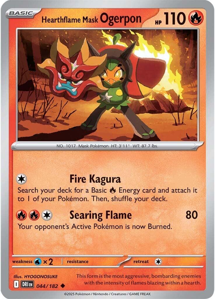 Hearthflame Mask Ogerpon (044/182) [Scarlet & Violet: Destined Rivals] | Deep Dive Games St. Marys