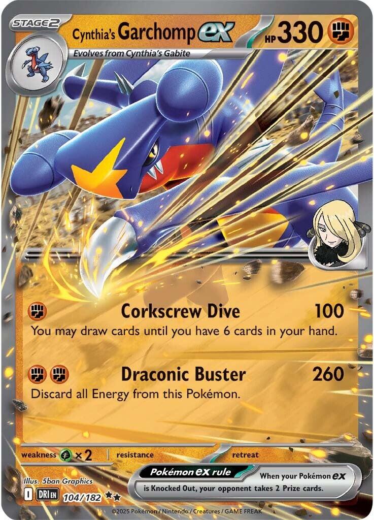 Cynthia's Garchomp ex (104/182) [Scarlet & Violet: Destined Rivals] | Deep Dive Games St. Marys