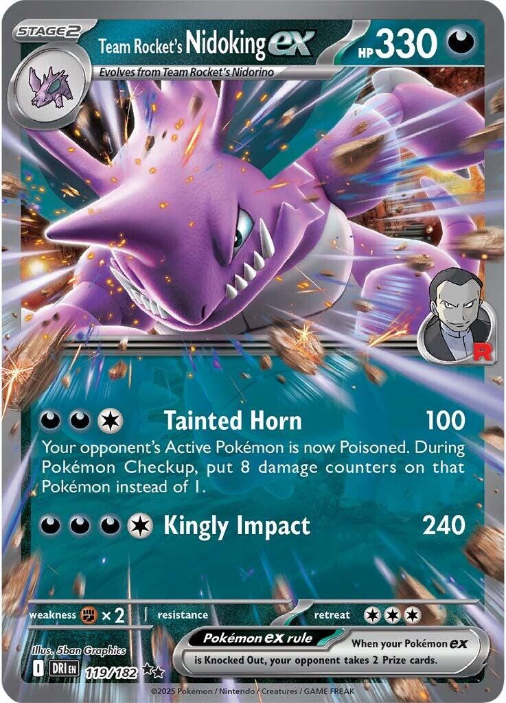 Team Rocket's Nidoking ex (119/182) [Scarlet & Violet: Destined Rivals] | Deep Dive Games St. Marys