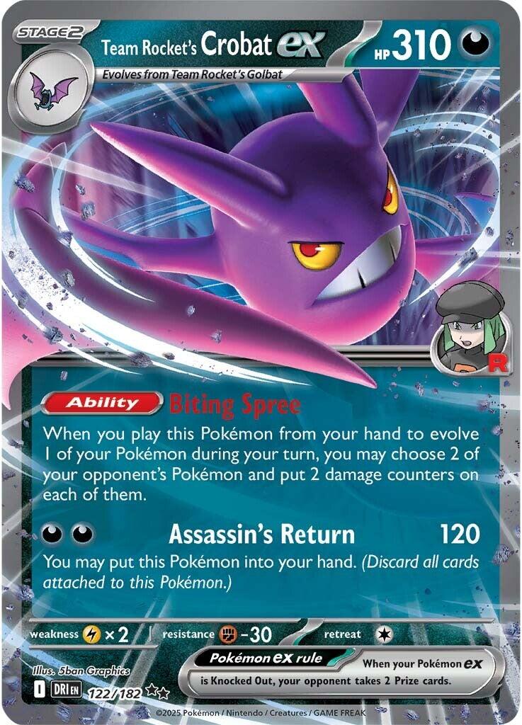 Team Rocket's Crobat ex (122/182) [Scarlet & Violet: Destined Rivals] | Deep Dive Games St. Marys