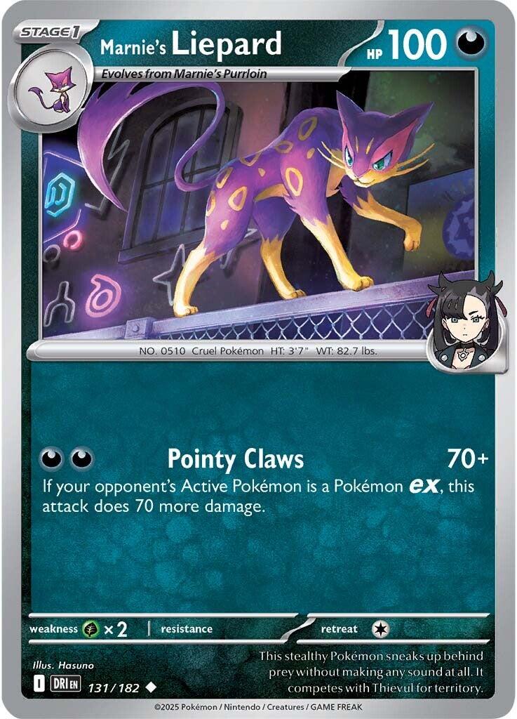 Marnie's Liepard (131/182) [Scarlet & Violet: Destined Rivals] | Deep Dive Games St. Marys