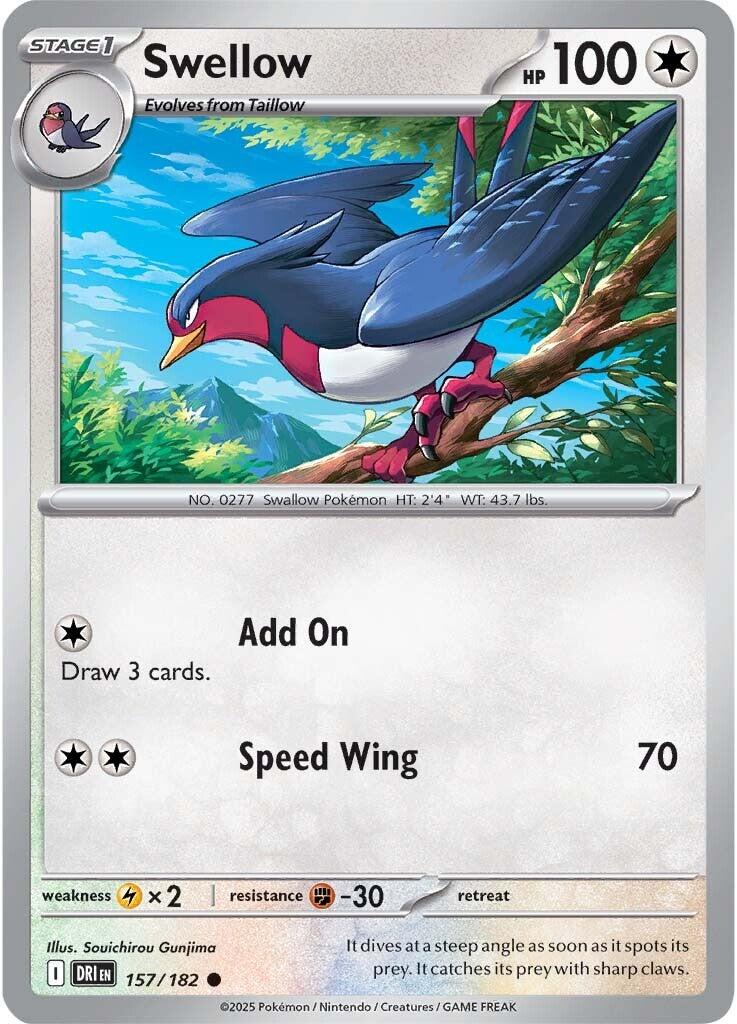 Swellow (157/182) [Scarlet & Violet: Destined Rivals] | Deep Dive Games St. Marys