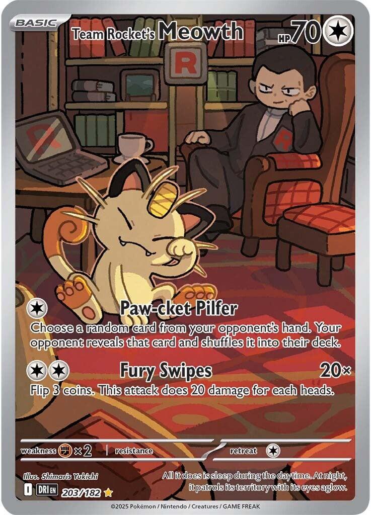 Team Rocket's Meowth (203/182) [Scarlet & Violet: Destined Rivals] | Deep Dive Games St. Marys