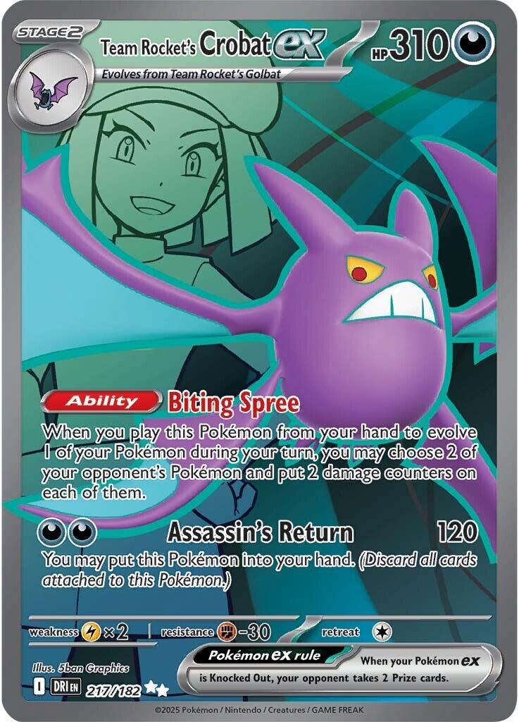 Team Rocket's Crobat ex (217/182) [Scarlet & Violet: Destined Rivals] | Deep Dive Games St. Marys